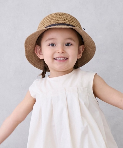 petit main(プティマイン)の「雑材ハット(ハット・キッズ・ベージュ/アイボリー・52cm/54cm/50cm)」の1枚目の写真