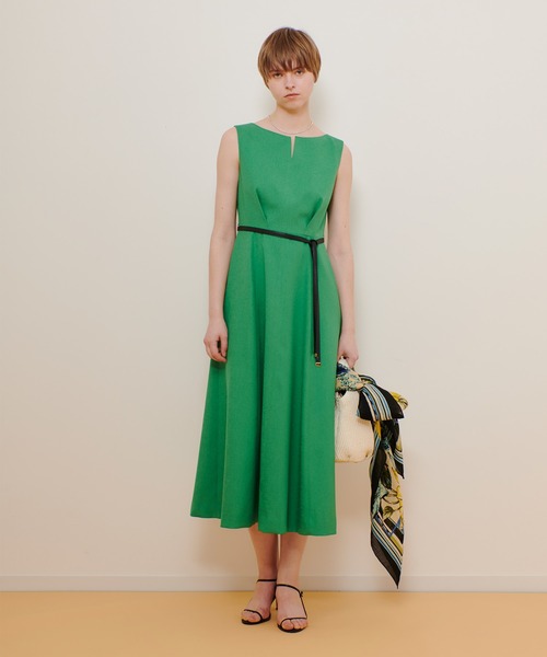 allureville（アルアバイル）の「リネンライクオックスノースリワンピース（ワンピース・レディース・グリーン/ブルー/ベージュ/ネイビー・1/2）」の7枚目の写真