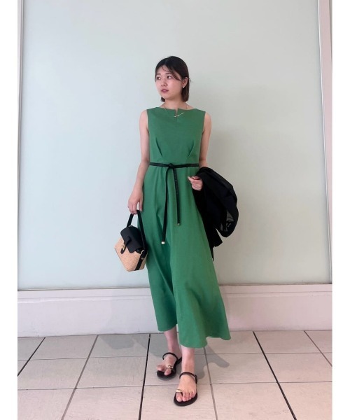 お値下げ！今季・即完売✨allurevilleテトリネンラインワンピース新品 allureville ワンピース テトリネンラインワンピース : ZOZOTOWN