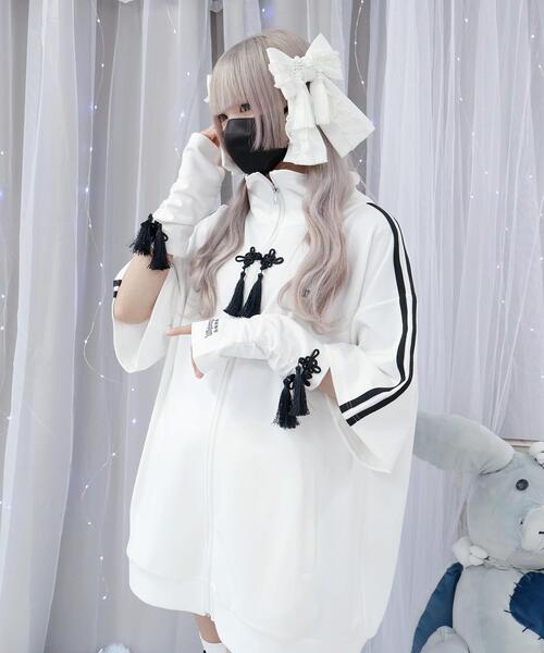 Whinny(ホワイニー)の「Whinny/サマーカリスマニートパンダジャージ(その他アウター・レディース・サックスブルー/ブラック/ホワイト・FREE)」の16枚目の写真
