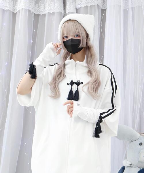 Whinny(ホワイニー)の「Whinny/サマーカリスマニートパンダジャージ(その他アウター・レディース・サックスブルー/ブラック/ホワイト・FREE)」の18枚目の写真