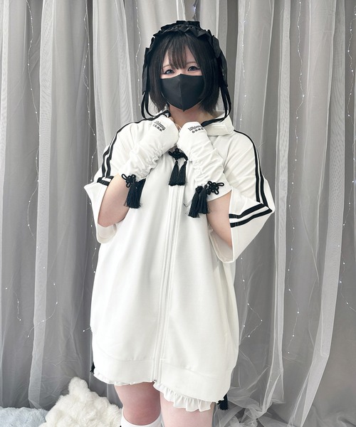 Whinny(ホワイニー)の「Whinny/サマーカリスマニートパンダジャージ(その他アウター・レディース・サックスブルー/ブラック/ホワイト・FREE)」の5枚目の写真