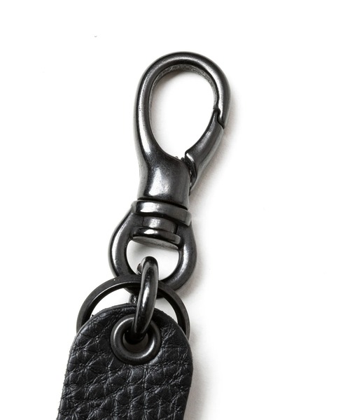 セール】CALEE/キャリー STUDS LEATHER FLAT KEY RING