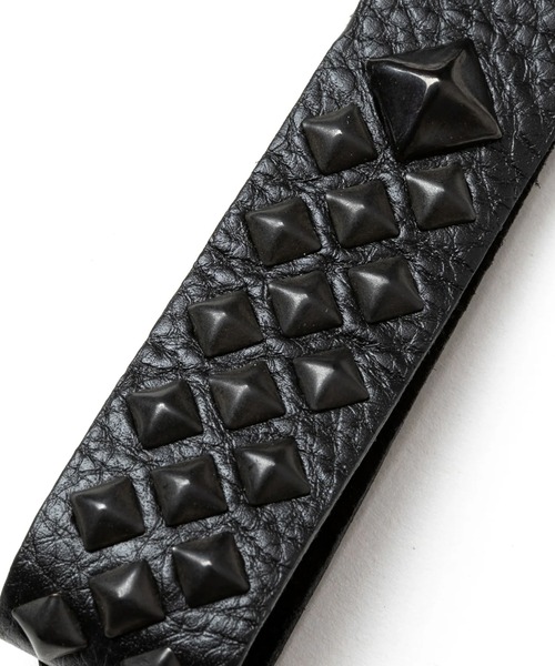 CALEE/キャリー STUDS LEATHER FLAT KEY RING キーリング