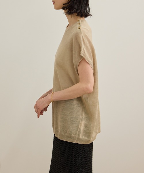 ROPE'(ロペ)の「ラミー フレンチスリーブプルオーバー/サマーニット(ニット/セーター・レディース・ブルー/ベージュ/ネイビー・FREE)」の17枚目の写真