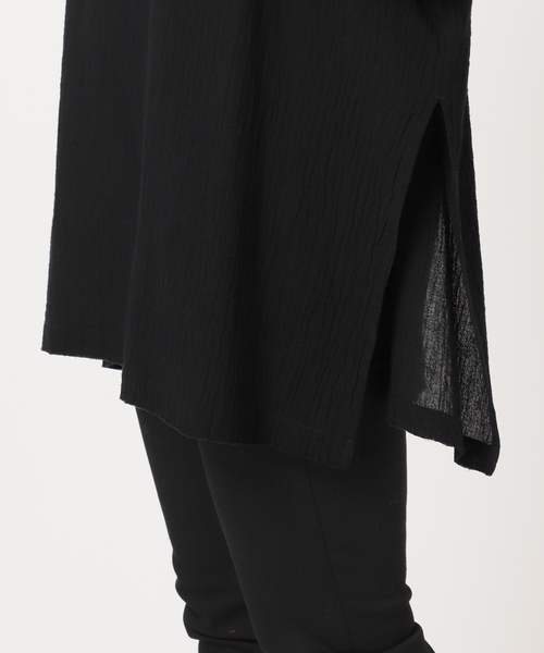 JOURNAL STANDARD(ジャーナルスタンダード)の「《追加2》ソフトガーゼ2WAYビッグプルオーバー(シャツ/ブラウス・レディース・ブラック/ホワイト・FREE)」の4枚目の写真