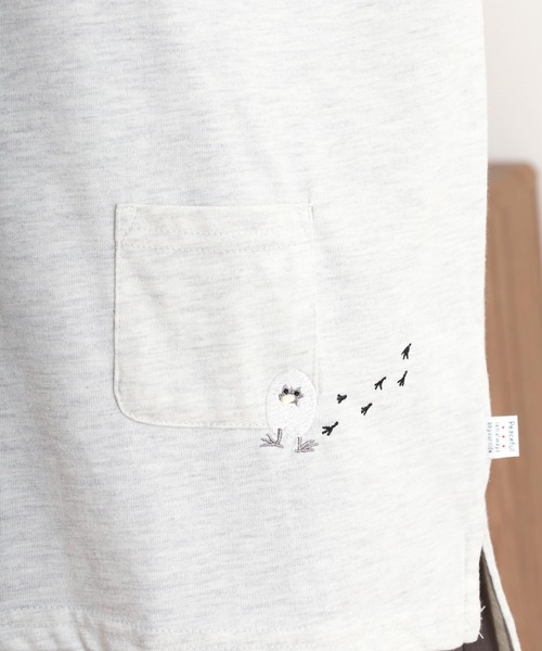 Quelle Chance(ケルシャンス)の「多ポケット刺しゅう5分袖Tシャツ(Tシャツ/カットソー・レディース・チャコール/ライトブルー/チャコールグレー/ライトグリーン系/ホワイト系その他2/オートミール/ネイビー/オフホワイト/ホワイト系その他・M)」の14枚目の写真