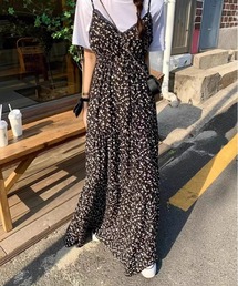 小花柄 ロング キャミワンピース