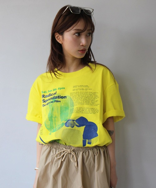 tシャツ 「SANSeLF」 グラフィックアートプリントTee sanw25s082 レディース SANSeLF tシャツ 「SANSeLF」 グラフィックアートプリントTee