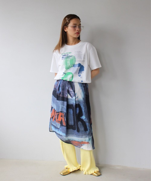 tシャツ 「SANSeLF」 グラフィックアートプリントTee sanw25s082 レディース SANSeLF】 グラフィックアートプリントTee sanw25s082（Tシャツ