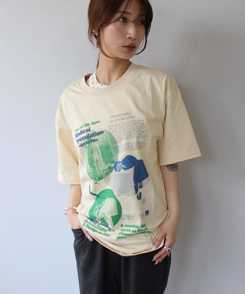 SANSeLF(サンセルフ)の「【SANSeLF】 グラフィックアートプリントTee sanw25s082(Tシャツ/カットソー・レディース・ホワイト/ベージュ/イエロー・FREE)」の13枚目の写真