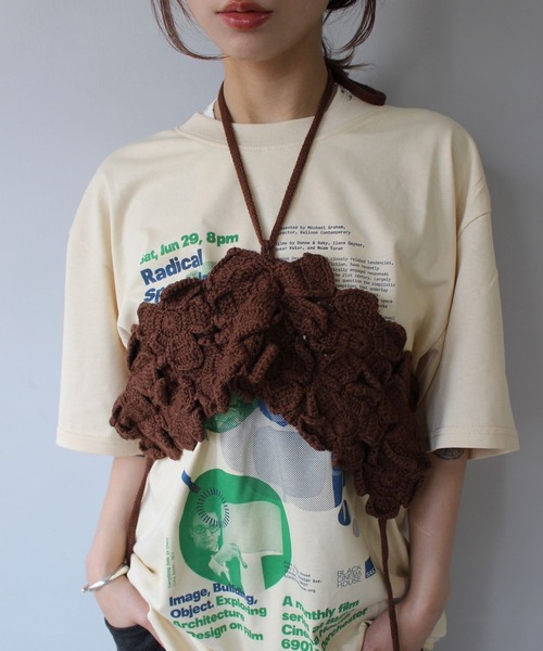 SANSeLF(サンセルフ)の「【SANSeLF】 グラフィックアートプリントTee sanw25s082(Tシャツ/カットソー・レディース・ホワイト/ベージュ/イエロー・FREE)」の15枚目の写真