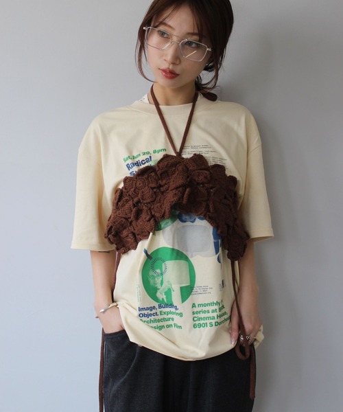 tシャツ 「SANSeLF」 グラフィックアートプリントTee sanw25s082 レディース SANSeLF】 グラフィックアートプリントTee sanw25s082（Tシャツ