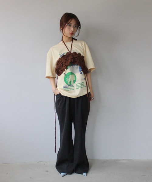 SANSeLF(サンセルフ)の「【SANSeLF】 グラフィックアートプリントTee sanw25s082(Tシャツ/カットソー・レディース・ホワイト/ベージュ/イエロー・FREE)」の17枚目の写真