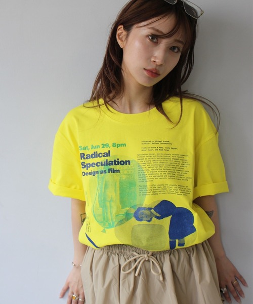 tシャツ 「SANSeLF」 グラフィックアートプリントTee sanw25s082 レディース SANSeLF】 グラフィックアートプリントTee sanw25s082（Tシャツ