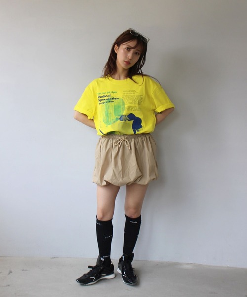 tシャツ 「SANSeLF」 グラフィックアートプリントTee sanw25s082 レディース SANSeLF】 グラフィックアートプリントTee sanw25s082（Tシャツ