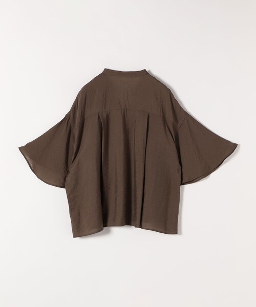 quaranciel:〈手洗い可能〉フレア ハーフスリーブ バンドカラー