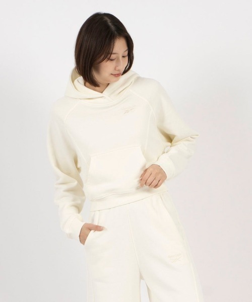 Reebok（リーボック）の「アイコン エレメンツ フーディー / ICON ELEMENTS FT HOODIE（パーカー・レディース・ブラック/アイボリー・XX-LARGE/SMALL/LARGE/X-LARGE/MEDIUM）」の2枚目の写真