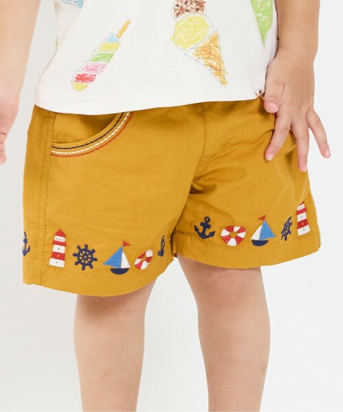 BIT'Z(ビッツ)の「マリン刺繍パンツ(その他パンツ・キッズ・マスタード/ブルー/アイボリー・80/90/95/100/110/120)」の2枚目の写真
