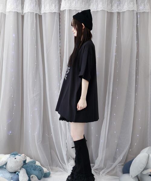 Whinny（ホワイニー）の「Whinny/マイフェイスラブリィティー（Tシャツ/カットソー・レディース・ホワイト/サックスブルー/ブラック・FREE）」の14枚目の写真