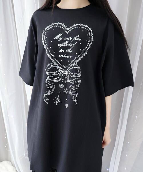 Whinny（ホワイニー）の「Whinny/マイフェイスラブリィティー（Tシャツ/カットソー・レディース・ホワイト/サックスブルー/ブラック・FREE）」の16枚目の写真