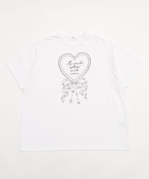 Whinny（ホワイニー）の「Whinny/マイフェイスラブリィティー（Tシャツ/カットソー・レディース・ホワイト/サックスブルー/ブラック・FREE）」の18枚目の写真