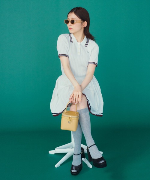 LACOSTE（ラコステ）の「LACOSTE/ポロニット（ニット/セーター・レディース・ホワイト/グリーン・FREE）」の7枚目の写真