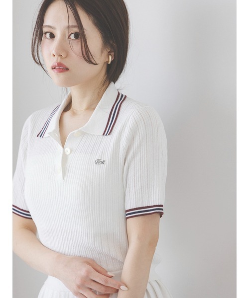 LACOSTE（ラコステ）の「LACOSTE/ポロニット（ニット/セーター・レディース・ホワイト/グリーン・FREE）」の10枚目の写真