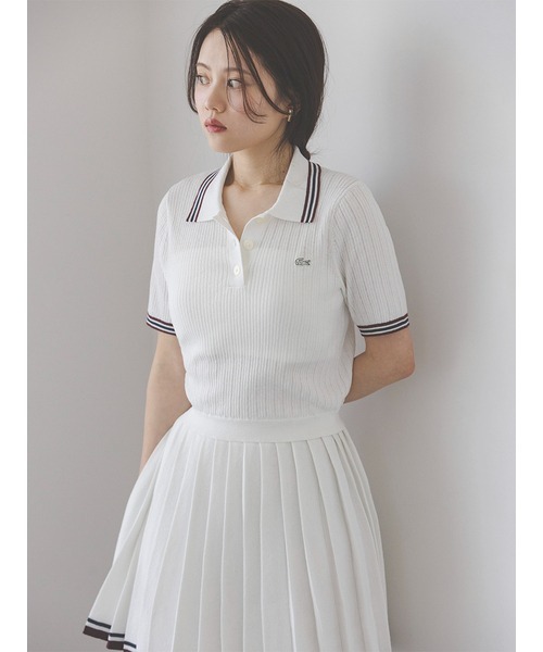 LACOSTE（ラコステ）の「LACOSTE/ポロニット（ニット/セーター・レディース・ホワイト/グリーン・FREE）」の11枚目の写真