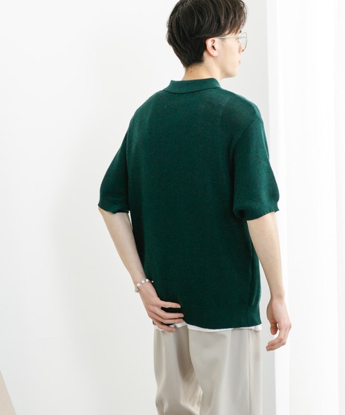 SENSE OF PLACE by URBAN RESEARCH（センスオブプレイスバイアーバンリサーチ）の「『一部WEB限定カラー』『ユニセックス』エアリーメランジニットポロシャツ（ニット/セーター・メンズ・ブラック/ライトベージュ/グリーン/モカ/ネイビー・MEDIUM/LARGE）」の9枚目の写真