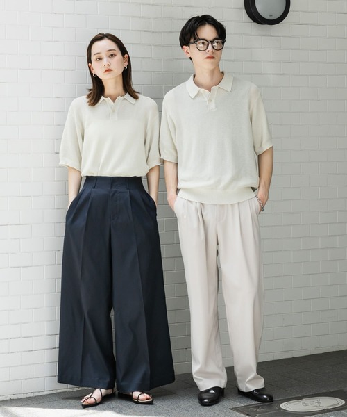 SENSE OF PLACE by URBAN RESEARCH（センスオブプレイスバイアーバンリサーチ）の「『一部WEB限定カラー』『ユニセックス』エアリーメランジニットポロシャツ（ニット/セーター・メンズ・ブラック/ライトベージュ/グリーン/モカ/ネイビー・MEDIUM/LARGE）」の17枚目の写真