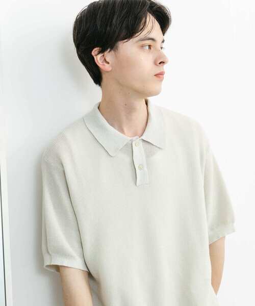 SENSE OF PLACE by URBAN RESEARCH（センスオブプレイスバイアーバンリサーチ）の「『一部WEB限定カラー』『ユニセックス』エアリーメランジニットポロシャツ（ニット/セーター・メンズ・ブラック/ライトベージュ/グリーン/モカ/ネイビー・MEDIUM/LARGE）」の22枚目の写真