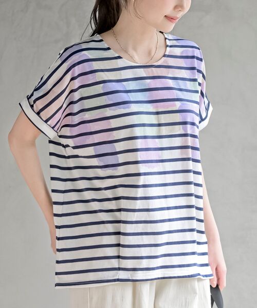rps（アールピーエス）の「水彩ブロックプリントタックＴシャツ（Tシャツ/カットソー・レディース・その他/オフホワイト・フリー）」の2枚目の写真