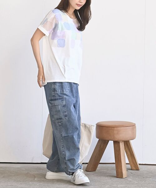 rps（アールピーエス）の「水彩ブロックプリントタックＴシャツ（Tシャツ/カットソー・レディース・その他/オフホワイト・フリー）」の14枚目の写真