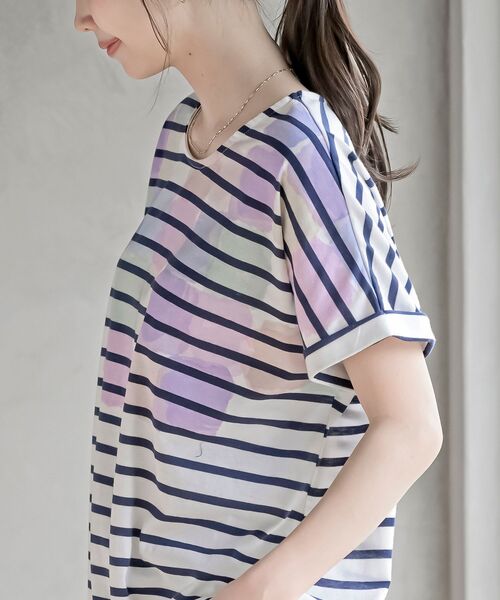 rps（アールピーエス）の「水彩ブロックプリントタックＴシャツ（Tシャツ/カットソー・レディース・その他/オフホワイト・フリー）」の3枚目の写真