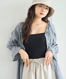 カップ付き リブキャミソール