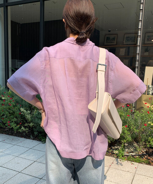 DouDou（ドゥドゥ）の「リネンハーフスリーブシャツ（シャツ/ブラウス 