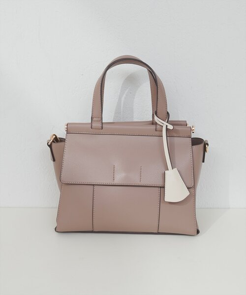 natural couture（ナチュラルクチュール）の「ダブルフラップ２ＷＡＹハンドバッグ（ショルダーバッグ・レディース・ブラック/アイボリー/モカ/イエロー・FREE）」の3枚目の写真