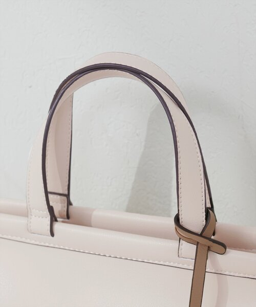 natural couture（ナチュラルクチュール）の「ダブルフラップ２ＷＡＹハンドバッグ（ショルダーバッグ・レディース・ブラック/アイボリー/モカ/イエロー・FREE）」の9枚目の写真