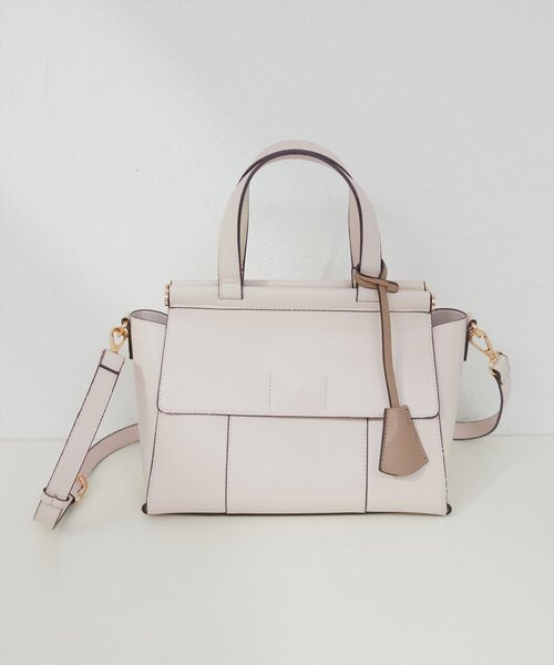 natural couture（ナチュラルクチュール）の「ダブルフラップ２ＷＡＹハンドバッグ（ショルダーバッグ・レディース・ブラック/アイボリー/モカ/イエロー・FREE）」の17枚目の写真