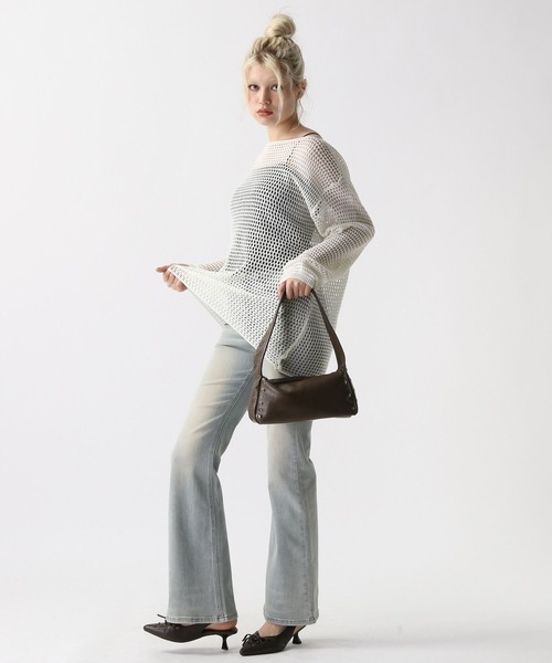 FOREVER 21（フォーエバー トゥエンティーワン）の「【2025SS】メッシュルーズニットプルオーバー（ニット/セーター・レディース・ブラック/ナチュラル/ブラウン・FREE）」の12枚目の写真