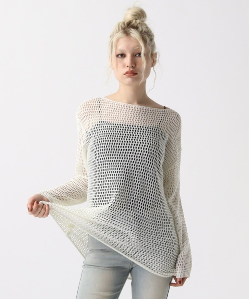 FOREVER 21（フォーエバー トゥエンティーワン）の「【2025SS】メッシュルーズニットプルオーバー（ニット/セーター・レディース・ブラック/ナチュラル/ブラウン・FREE）」の11枚目の写真