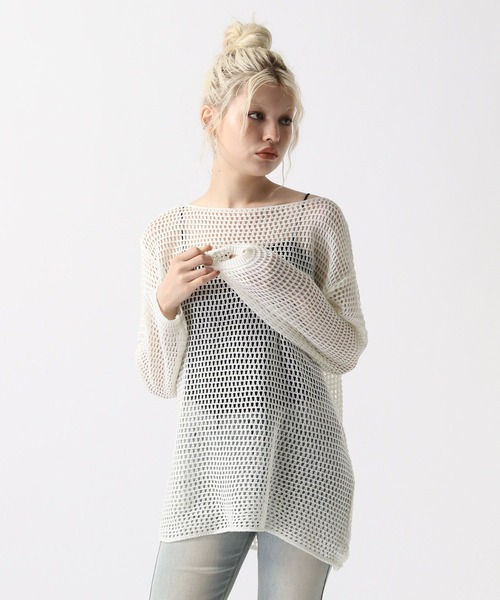 FOREVER 21（フォーエバー トゥエンティーワン）の「【2025SS】メッシュルーズニットプルオーバー（ニット/セーター・レディース・ブラック/ナチュラル/ブラウン・FREE）」の10枚目の写真