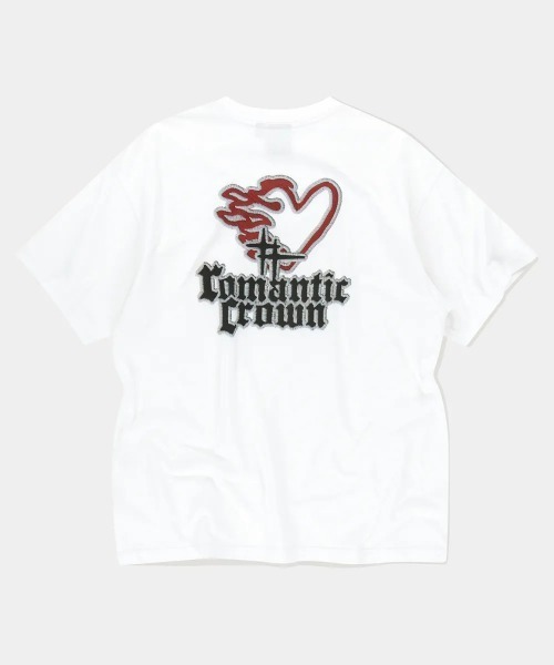 tシャツ A'GEM/9 × .kom 「ROMANTIC CROWN/ロマンティック クラウン」Flame Heart T-Shirt/ フレームハ A'GEM/9 × .kom 『ROMANTIC CROWN/ロマンティック クラウン