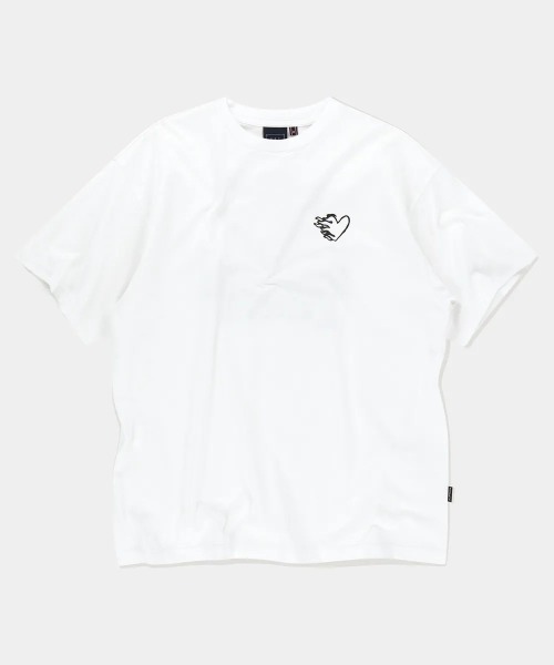 tシャツ A'GEM/9 × .kom 「ROMANTIC CROWN/ロマンティック クラウン」Flame Heart T-Shirt/ フレームハ A'GEM/9 × .kom 『ROMANTIC CROWN/ロマンティック クラウン