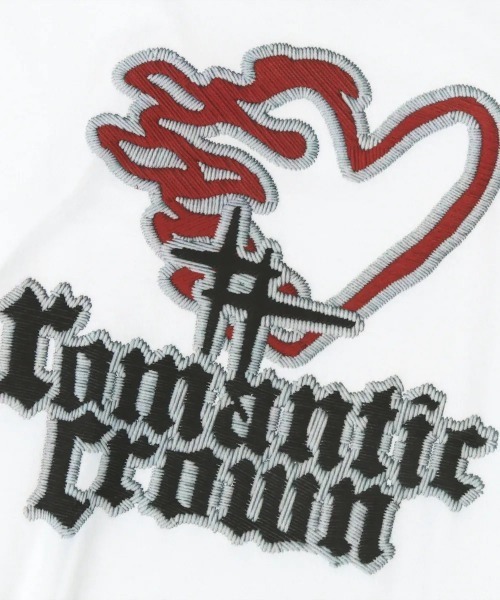 tシャツ A'GEM/9 × .kom 「ROMANTIC CROWN/ロマンティック クラウン」Flame Heart T-Shirt/ フレームハ A'GEM/9 × .kom 『ROMANTIC CROWN/ロマンティック クラウン