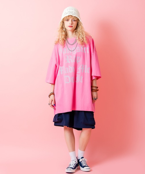 a.p.o.v.（エーピーオービー）の「a.p.o.v. ギャングスタロゴデザインプリントオーバーサイズTシャツ（Tシャツ/カットソー・メンズ・ピンク/ブラック/ホワイト・ONESIZE）」の7枚目の写真