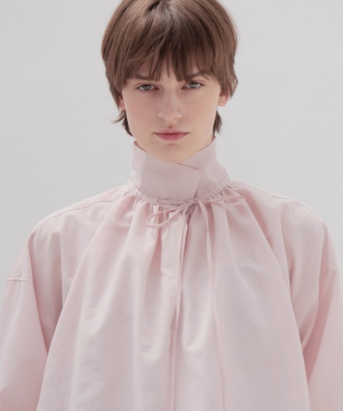 DRESSLAVE（ドレスレイブ）の「shirring half sleeve short shirt(シャーリングハーフスリーブショート丈シャツ)（シャツ/ブラウス・レディース・ホワイト/ピンク・38）」の8枚目の写真