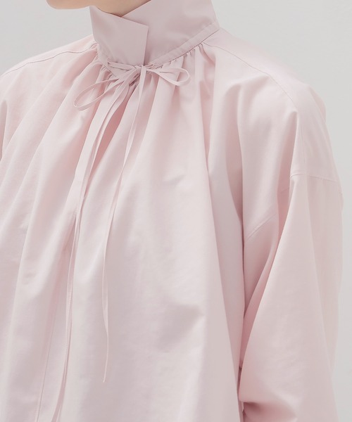 DRESSLAVE（ドレスレイブ）の「shirring half sleeve short shirt(シャーリングハーフスリーブショート丈シャツ)（シャツ/ブラウス・レディース・ホワイト/ピンク・38）」の9枚目の写真