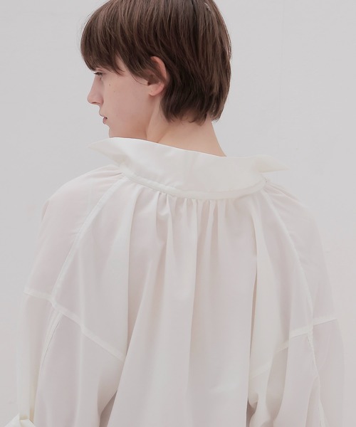 ブラウス シャツ shirring half sleeve short shirt(シャーリングハーフスリーブショート丈シャツ) レディース shirring half sleeve short shirt(シャーリングハーフスリーブ